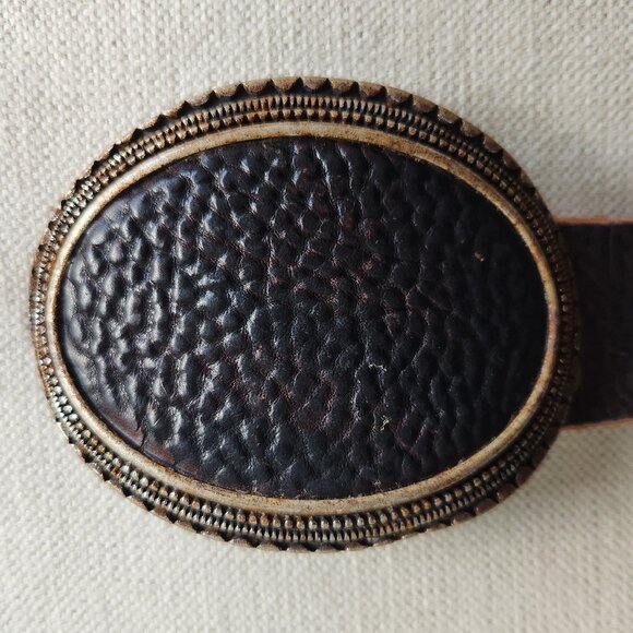 🇨🇦 Vintage BRAVE Dark Brown Leather Belt – Made in Canada & Italy - Picture 3 of 9